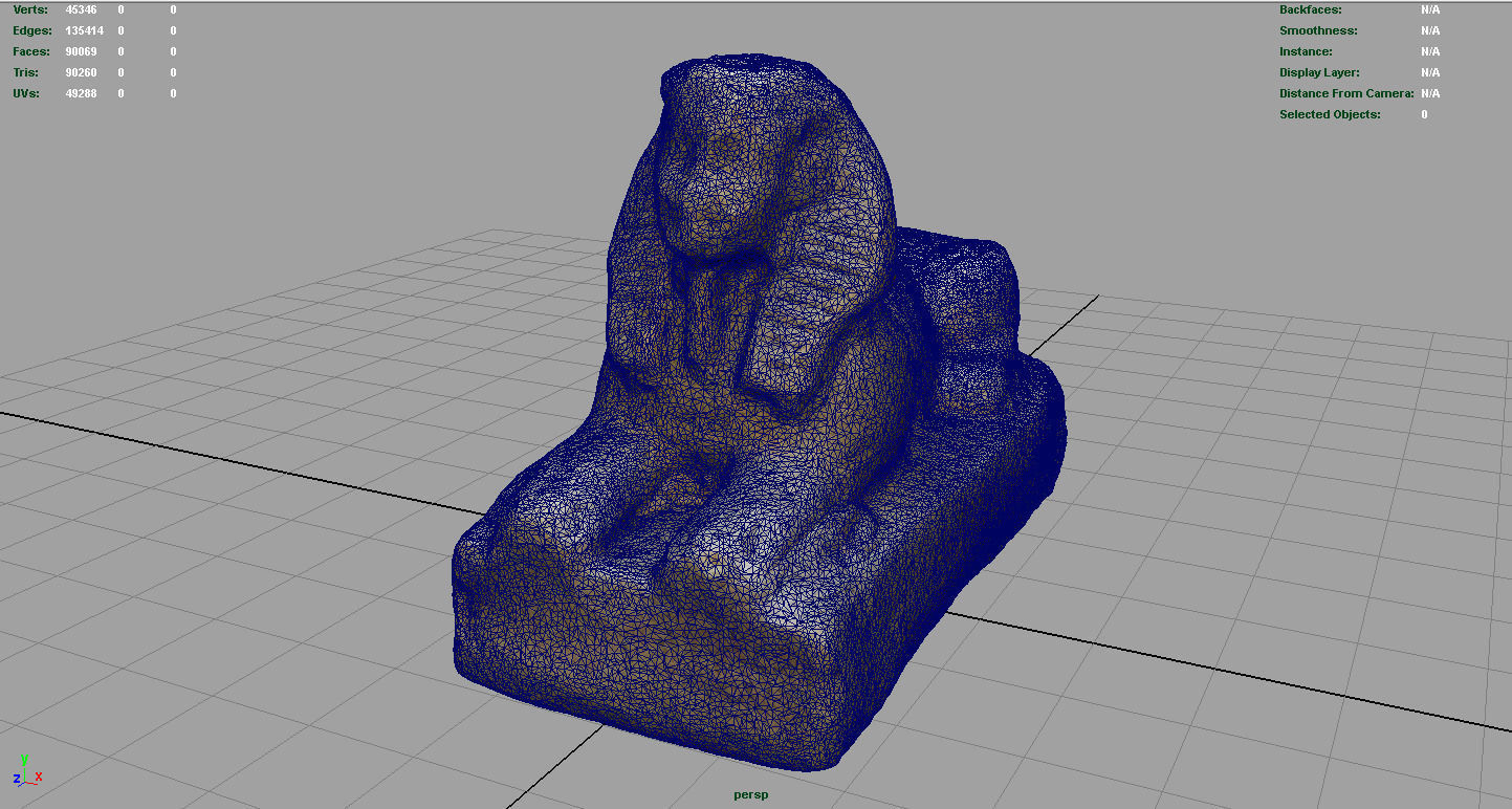 sphinx egyptian statue of person Low-poly 3D model_8