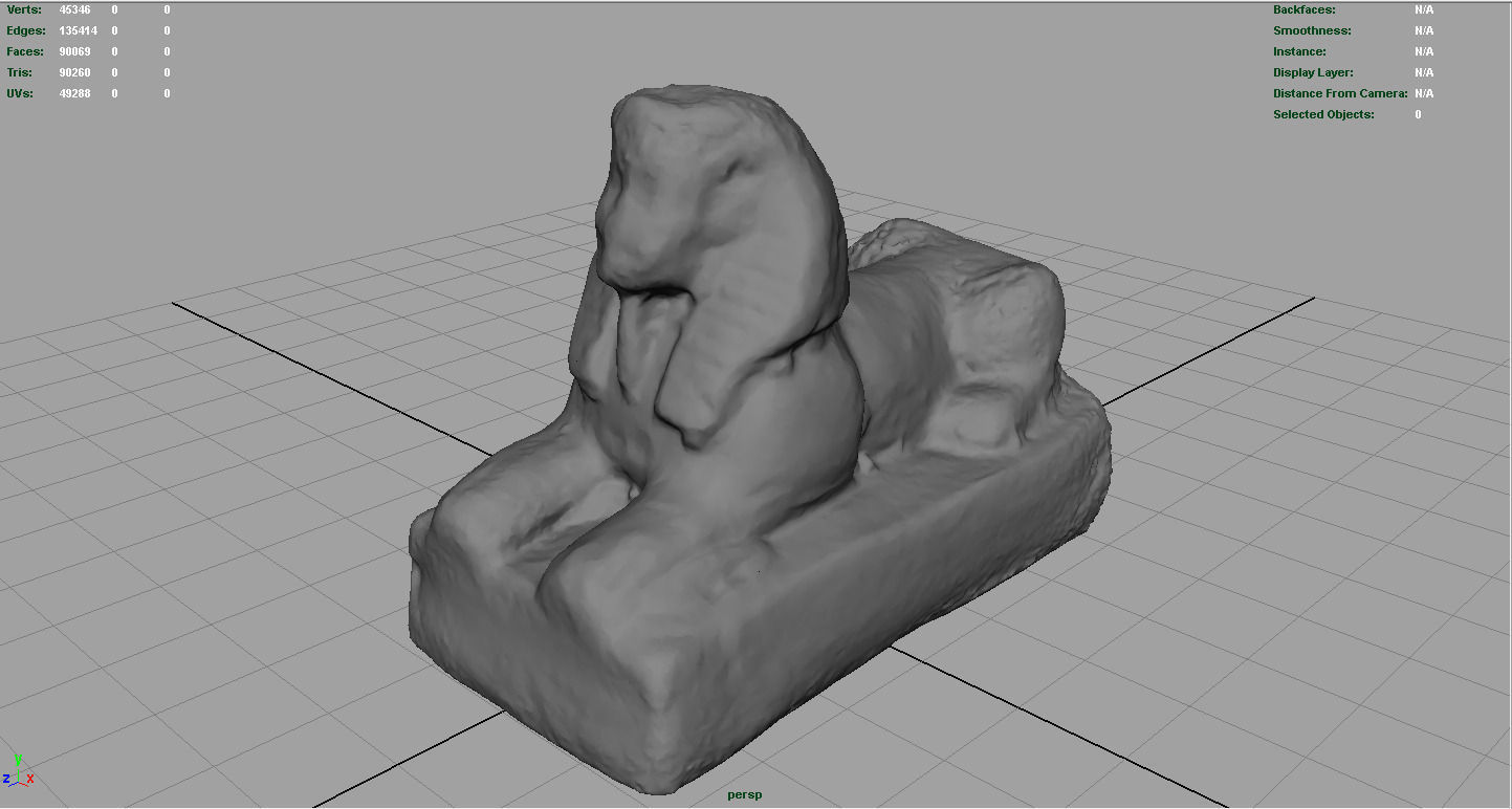 sphinx egyptian statue of person Low-poly 3D model_6