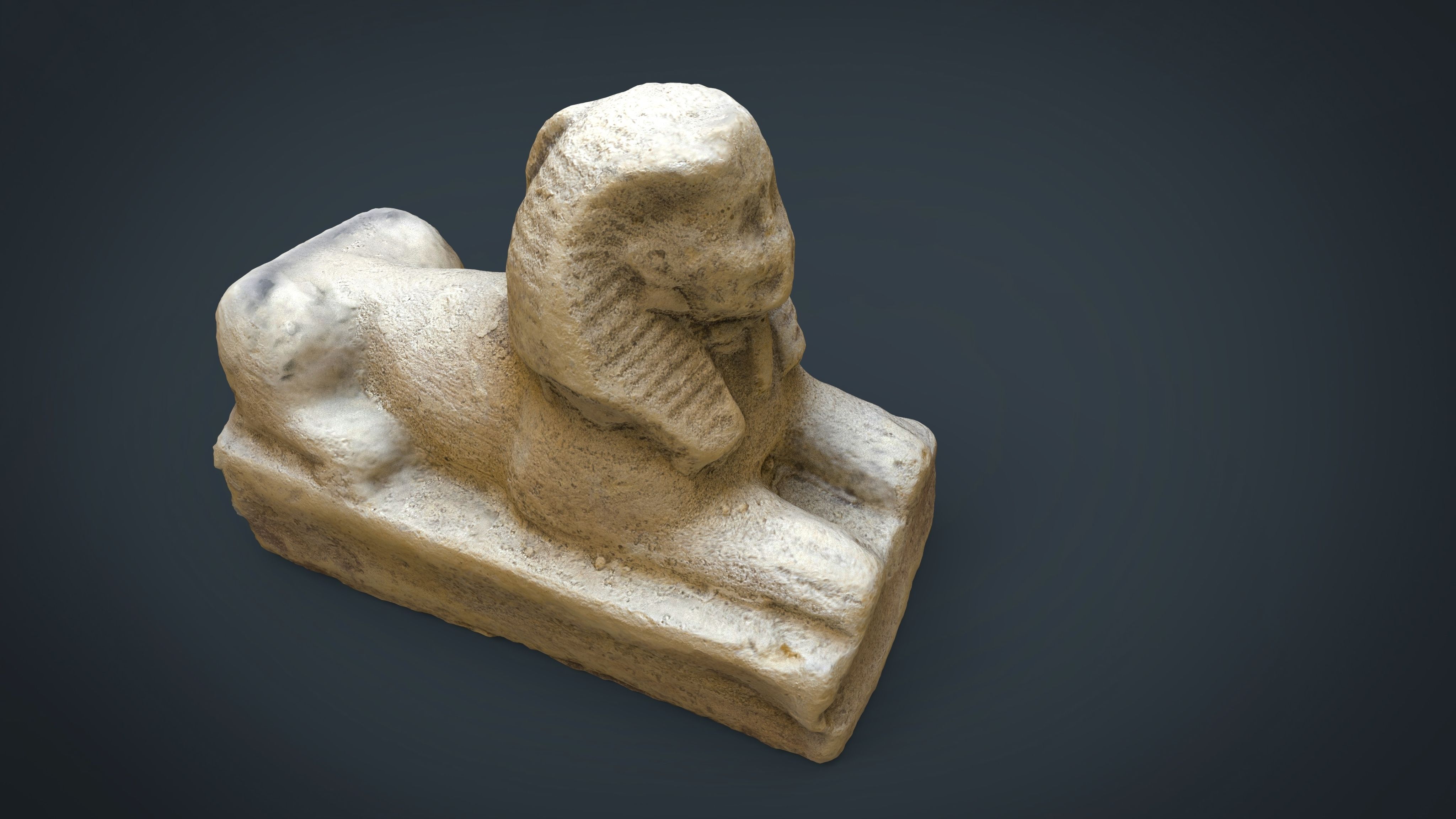 sphinx egyptian statue of person Low-poly 3D model_9