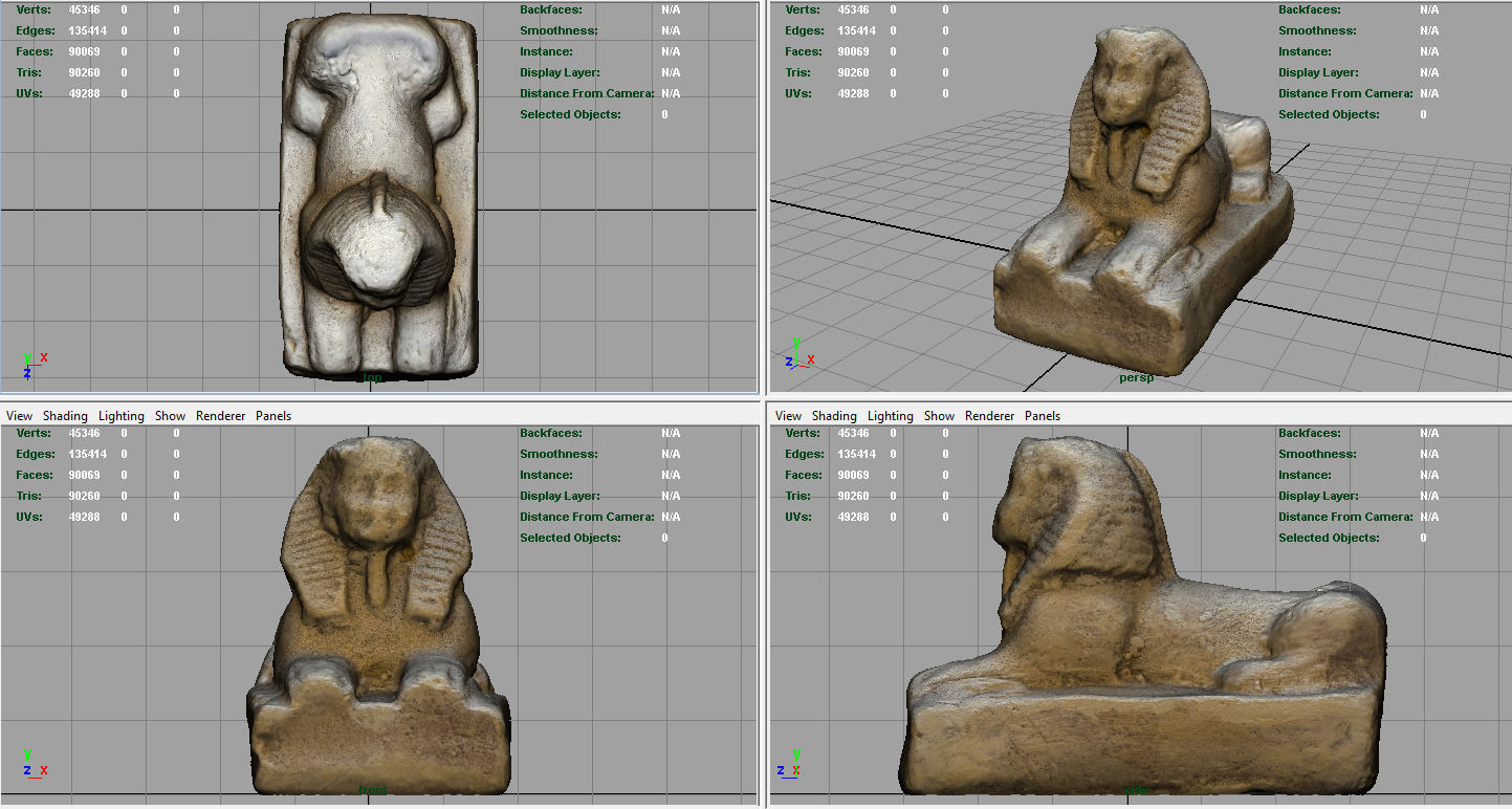 sphinx egyptian statue of person Low-poly 3D model_7