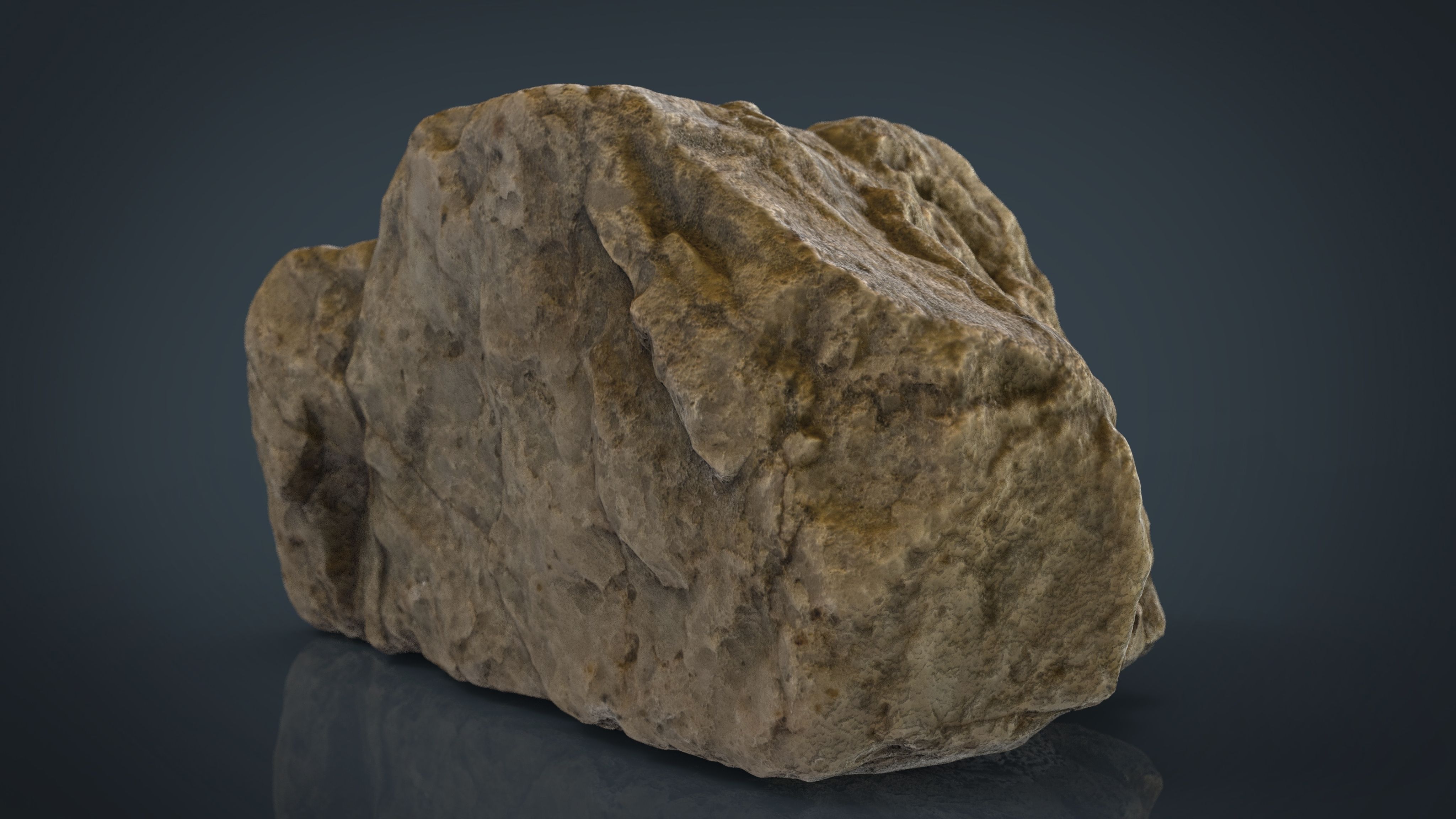 Realistic Stone 14 Low-poly 3D model_6