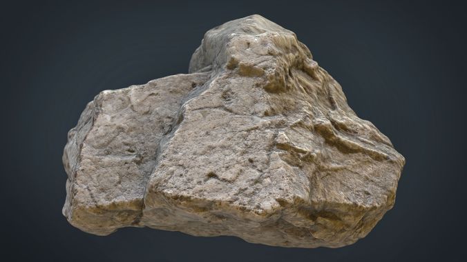 Realistic Stone 14 Low-poly 3D model_5