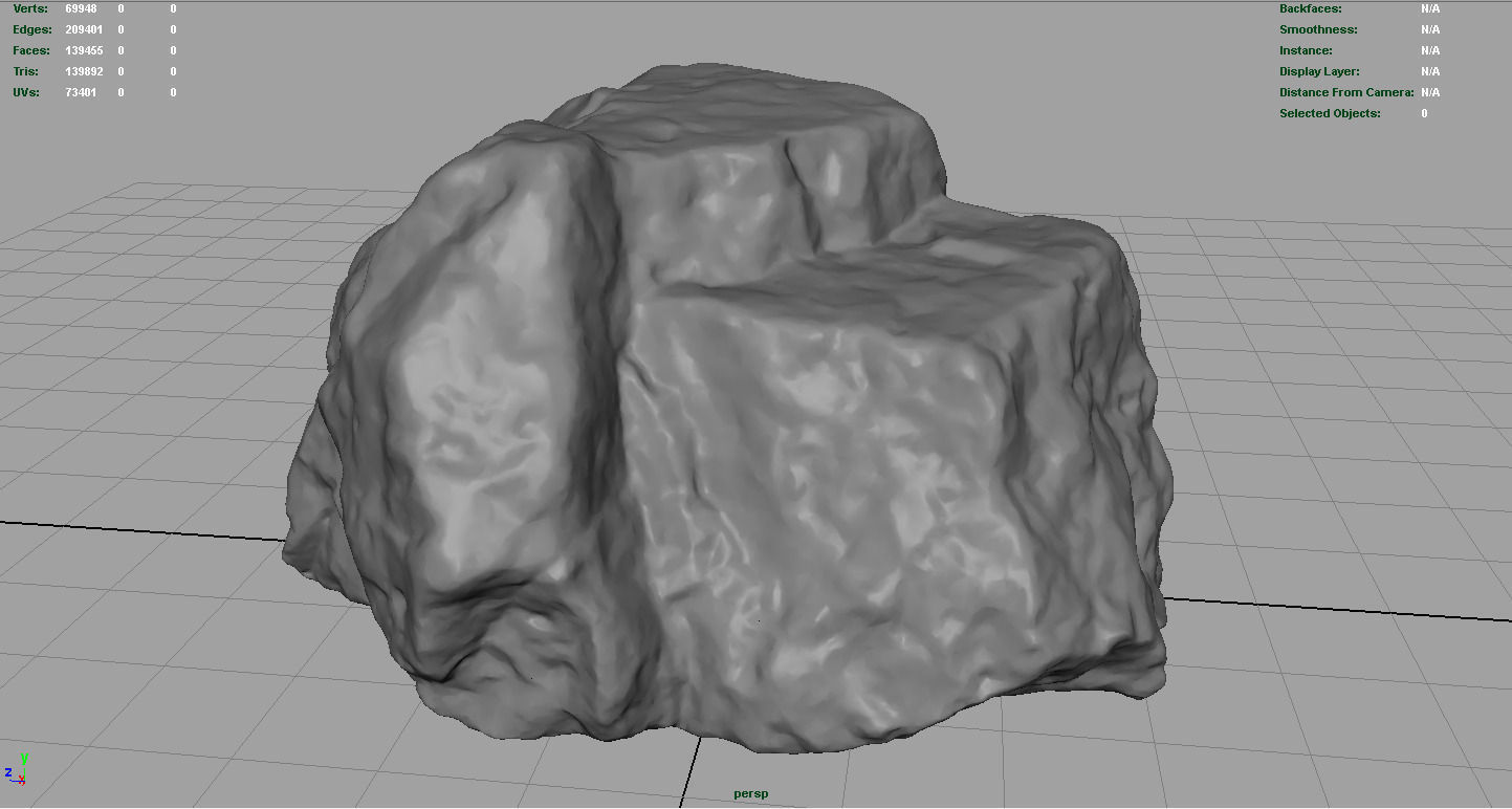 Realistic Stone 14 Low-poly 3D model_2