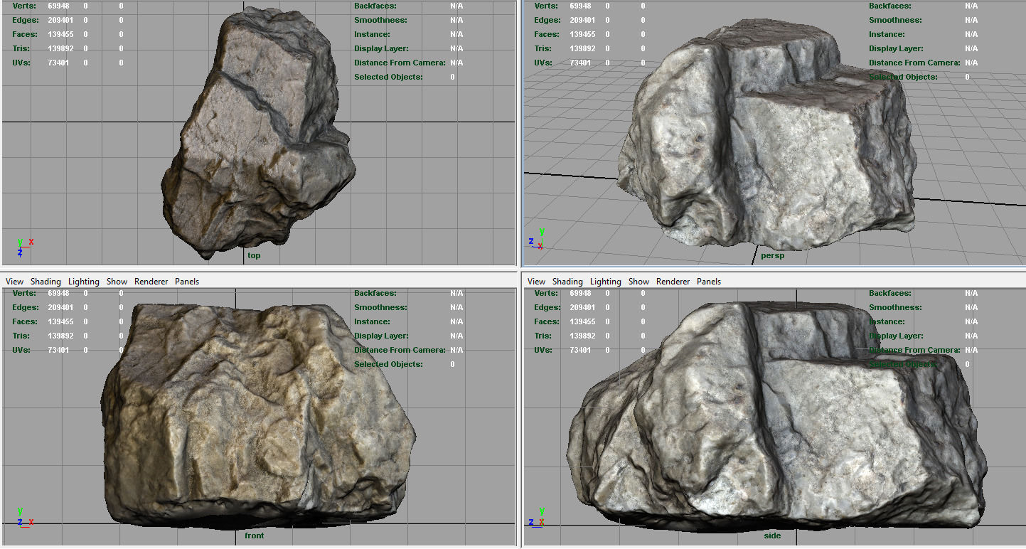 Realistic Stone 14 Low-poly 3D model_3