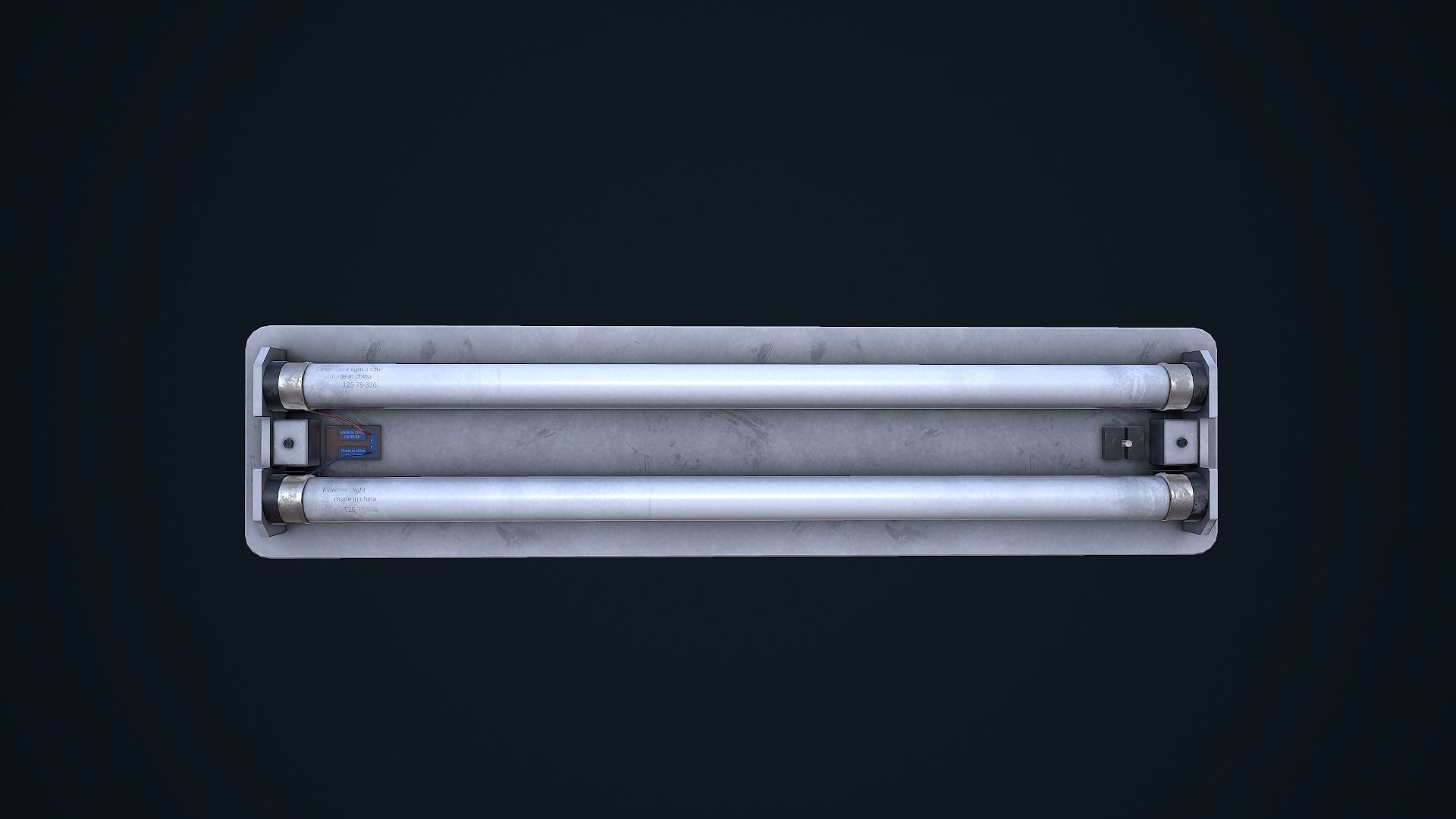 Fluorescent Light Low-poly 3D model_2