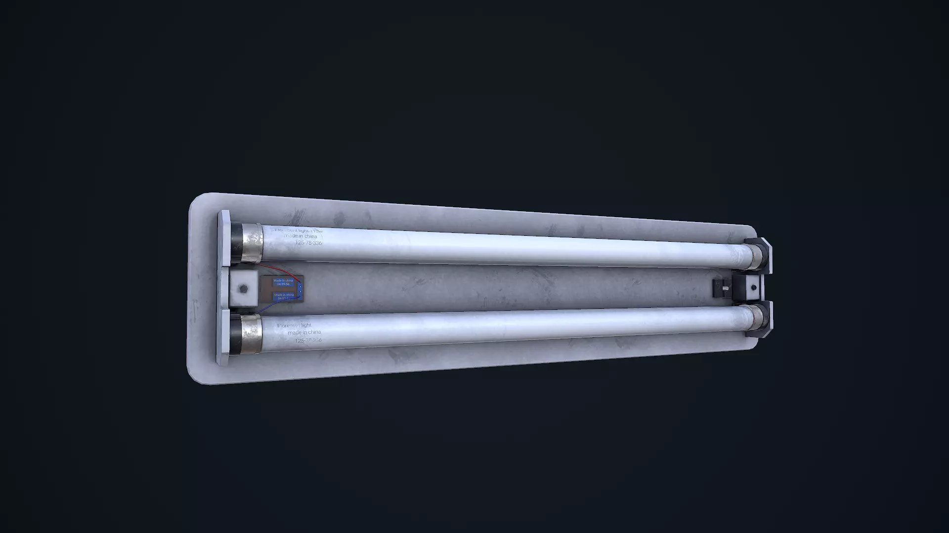 Fluorescent Light Low-poly 3D model_0