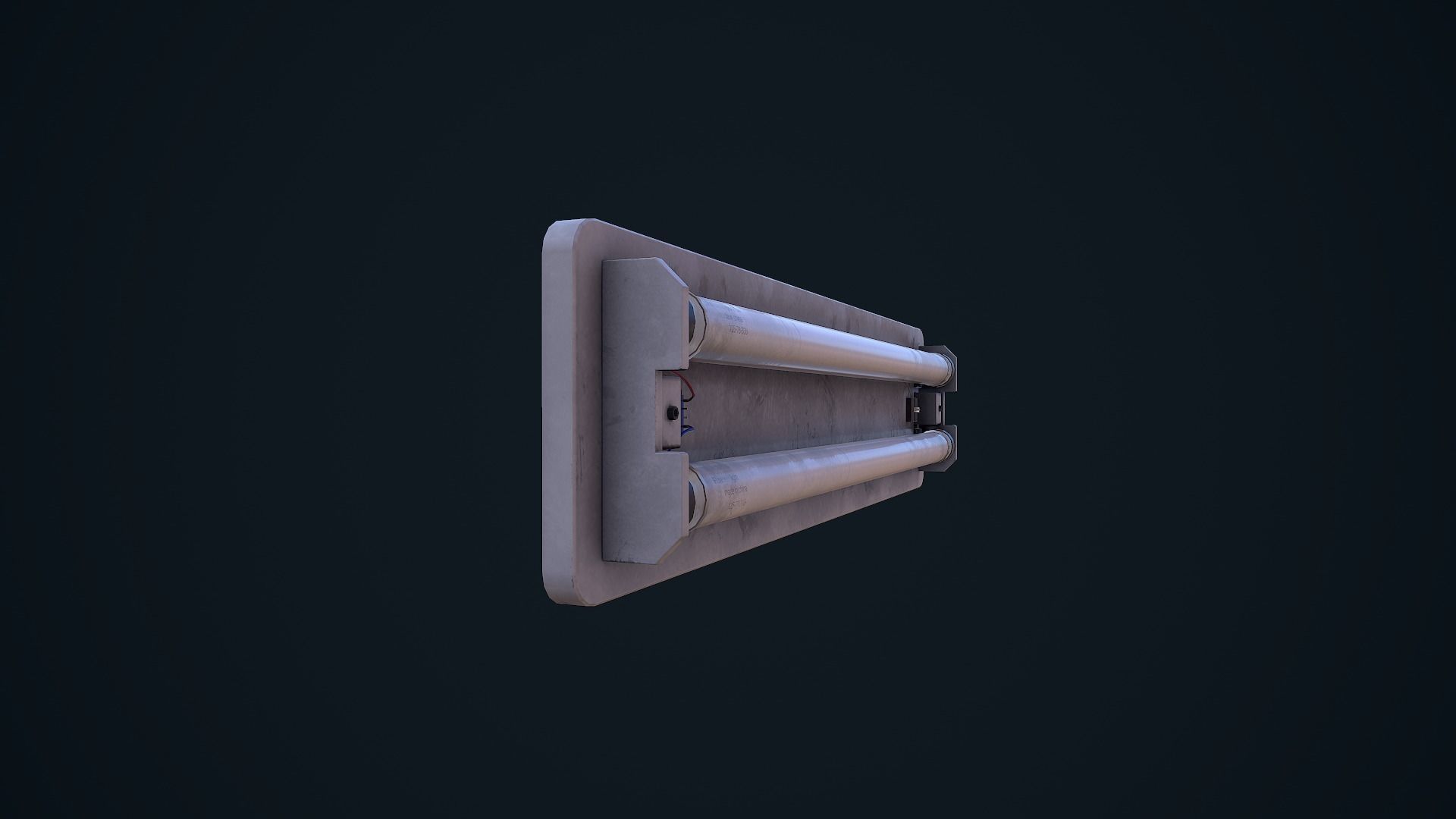 Fluorescent Light Low-poly 3D model_8
