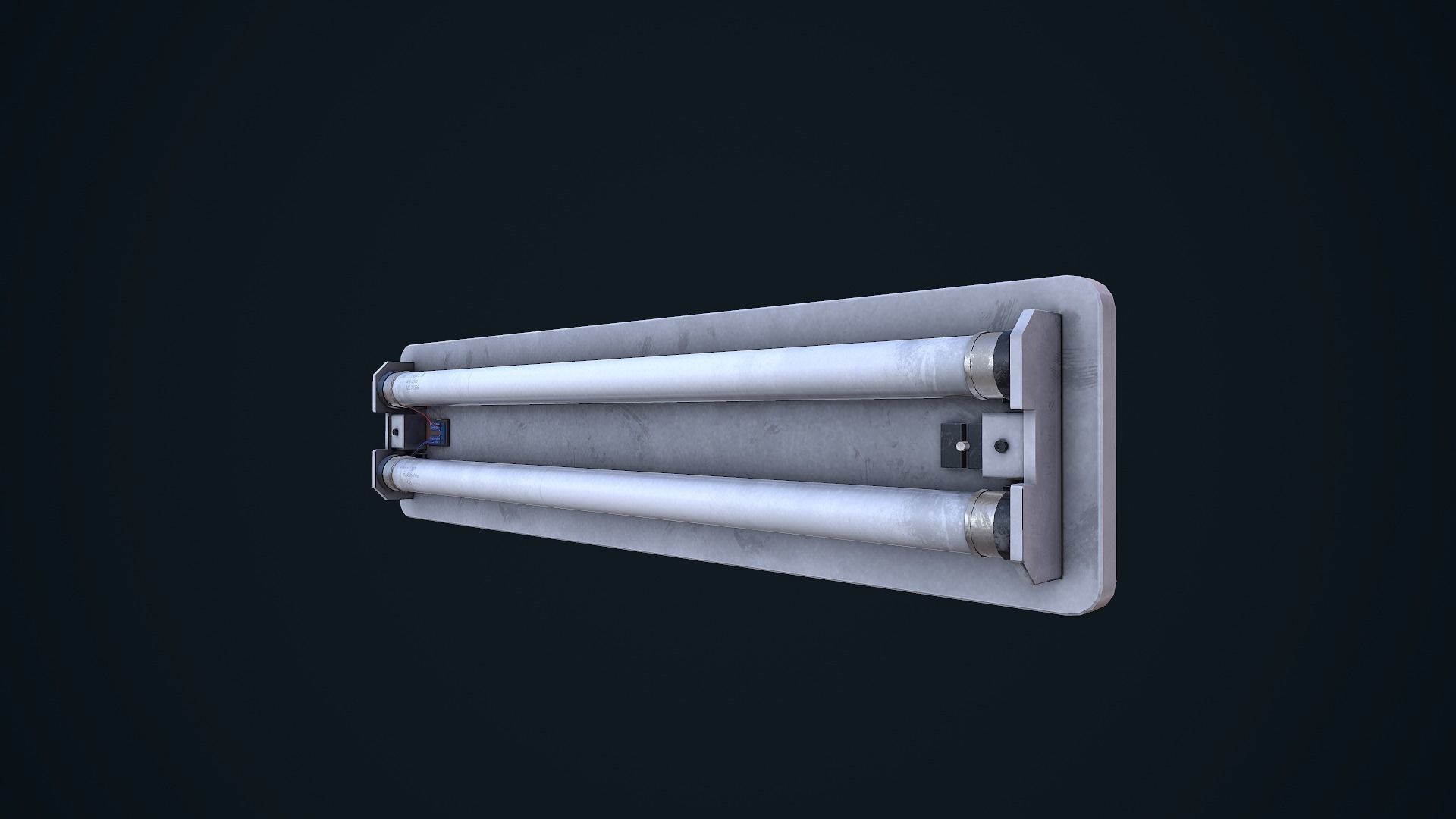 Fluorescent Light Low-poly 3D model_3