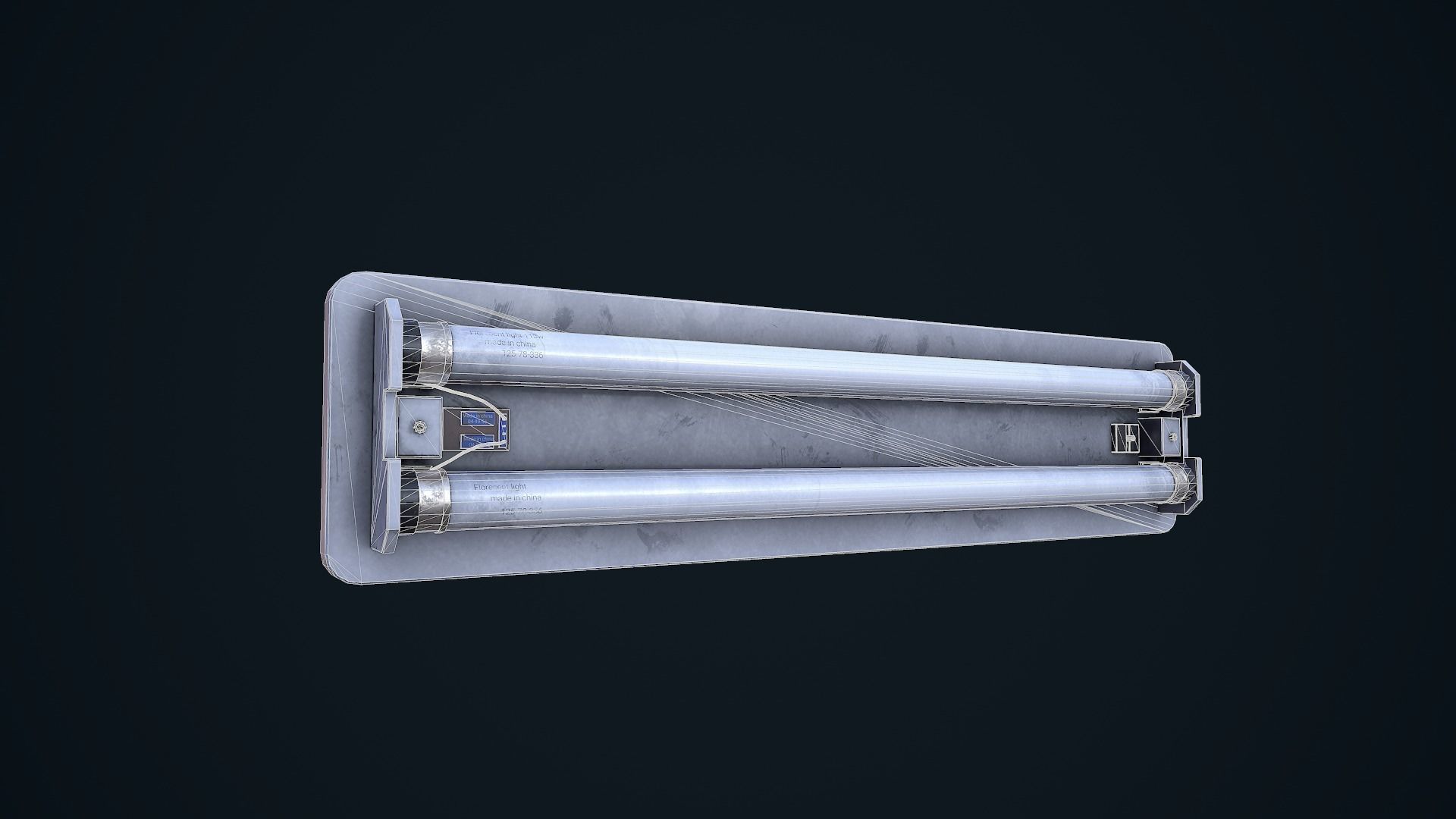 Fluorescent Light Low-poly 3D model_12
