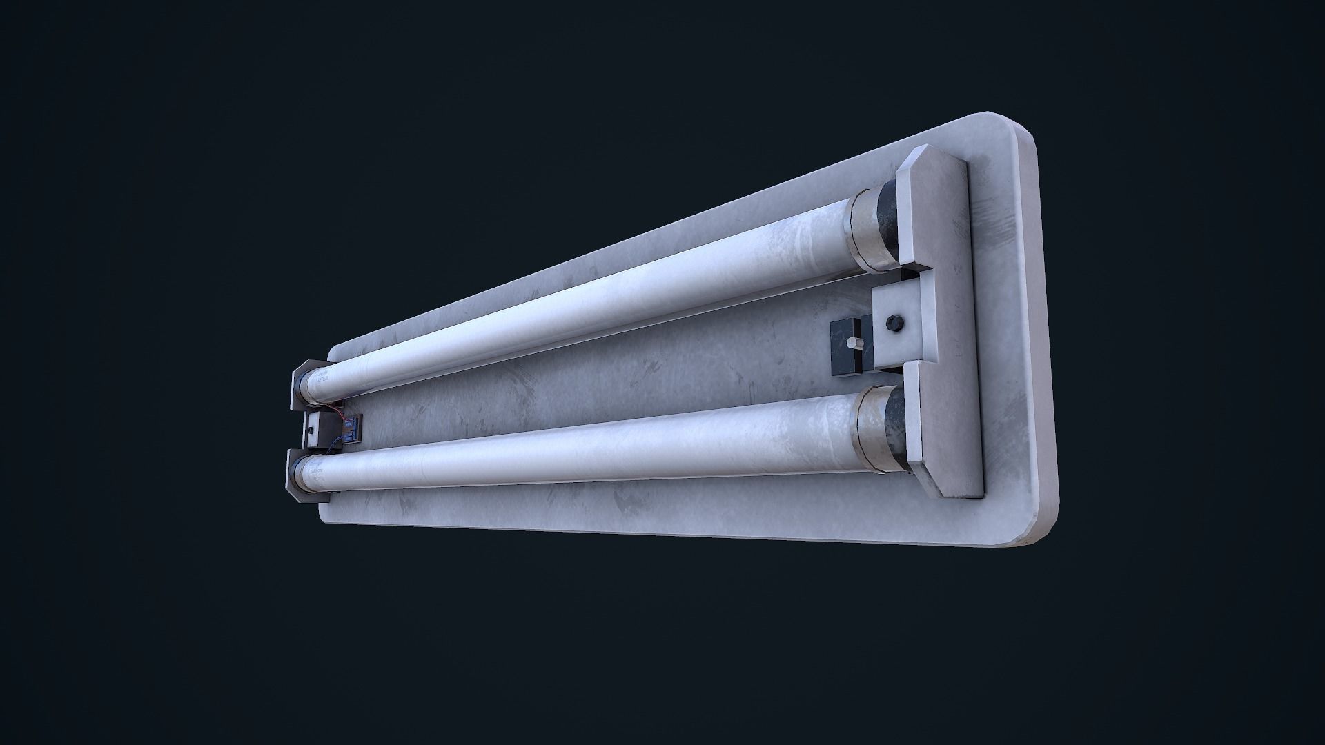Fluorescent Light Low-poly 3D model_11