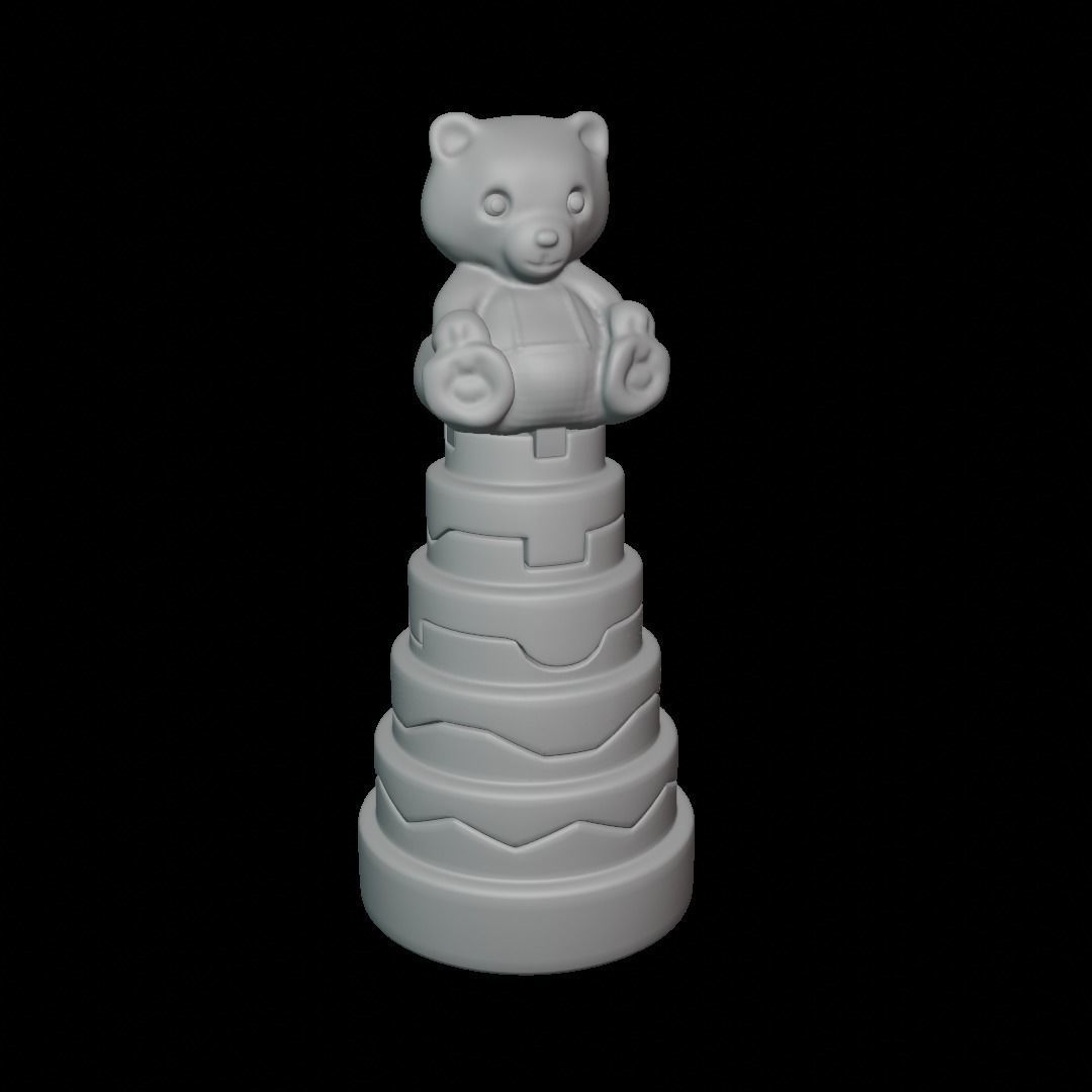 Toy Pyramid - Teddy  Tower - Playset of 6 Elements Low-poly 3D model_17