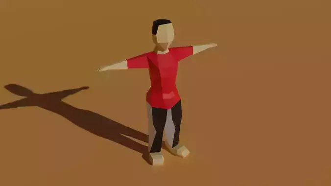Low Poly Man in shirt