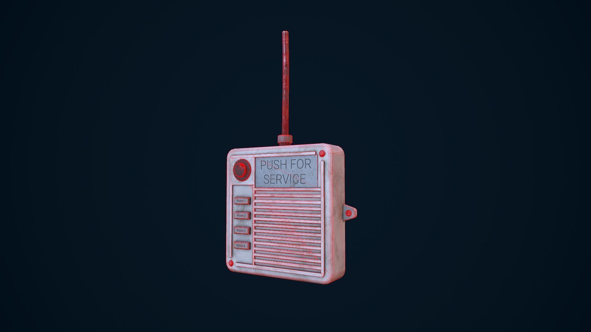 Old Intercom Low-poly 3D model_13