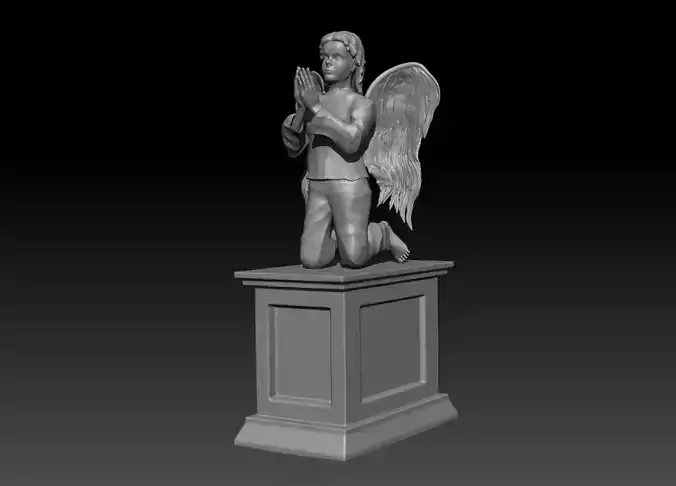 Angel statue with wings
