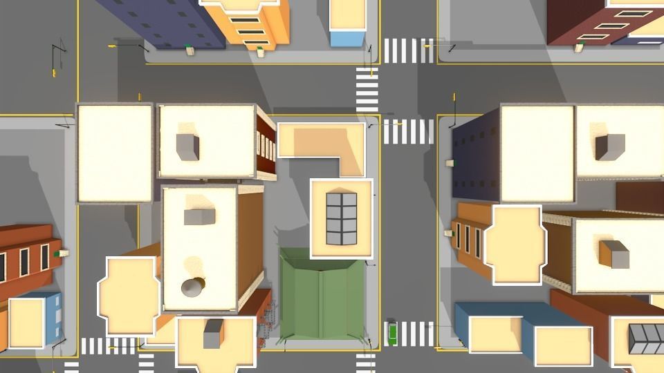 3D low poly Cartoon Town Low-poly 3D model_4