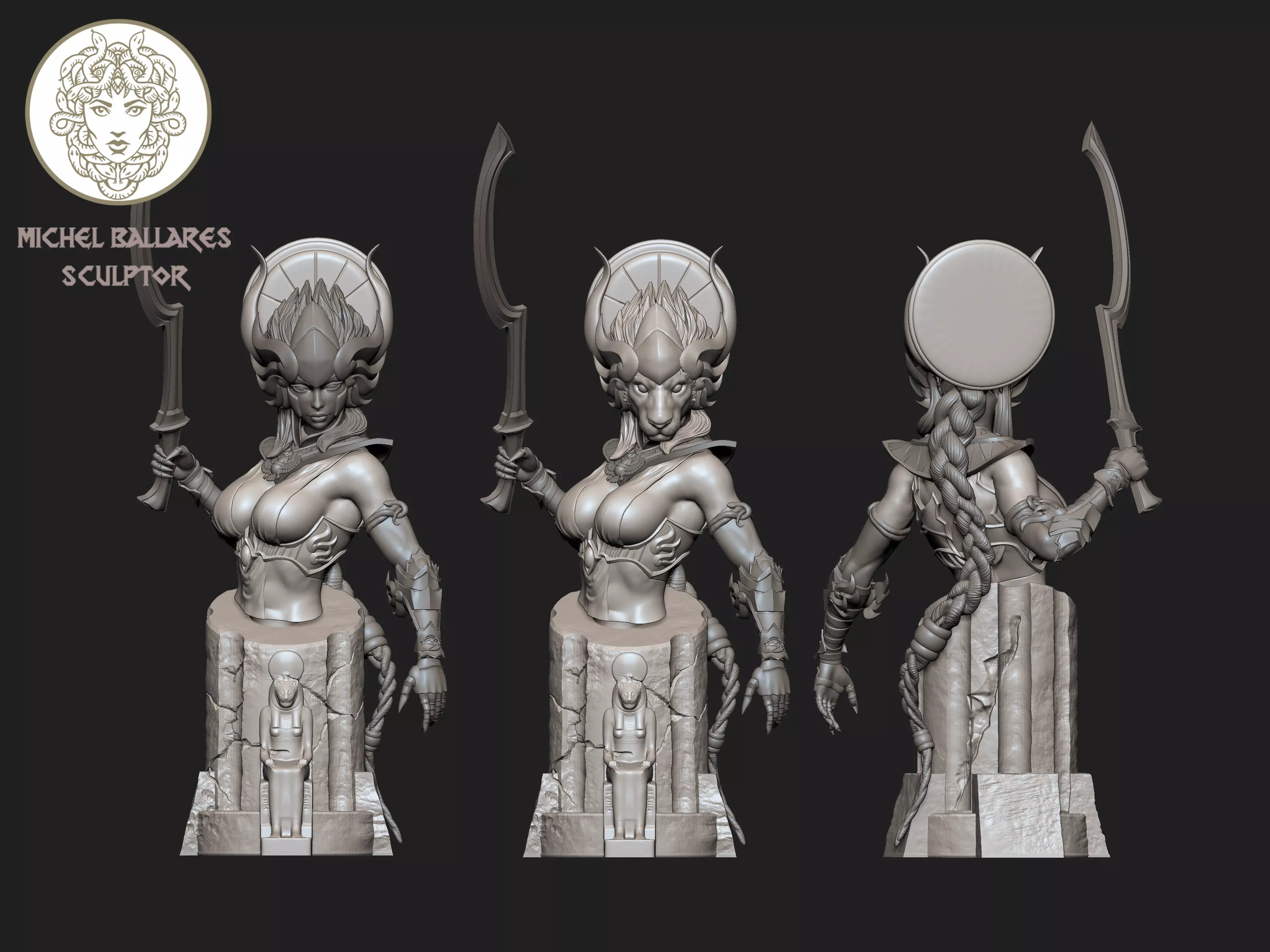 Sekmet Bust by Creative Geek MB 3D print model_0