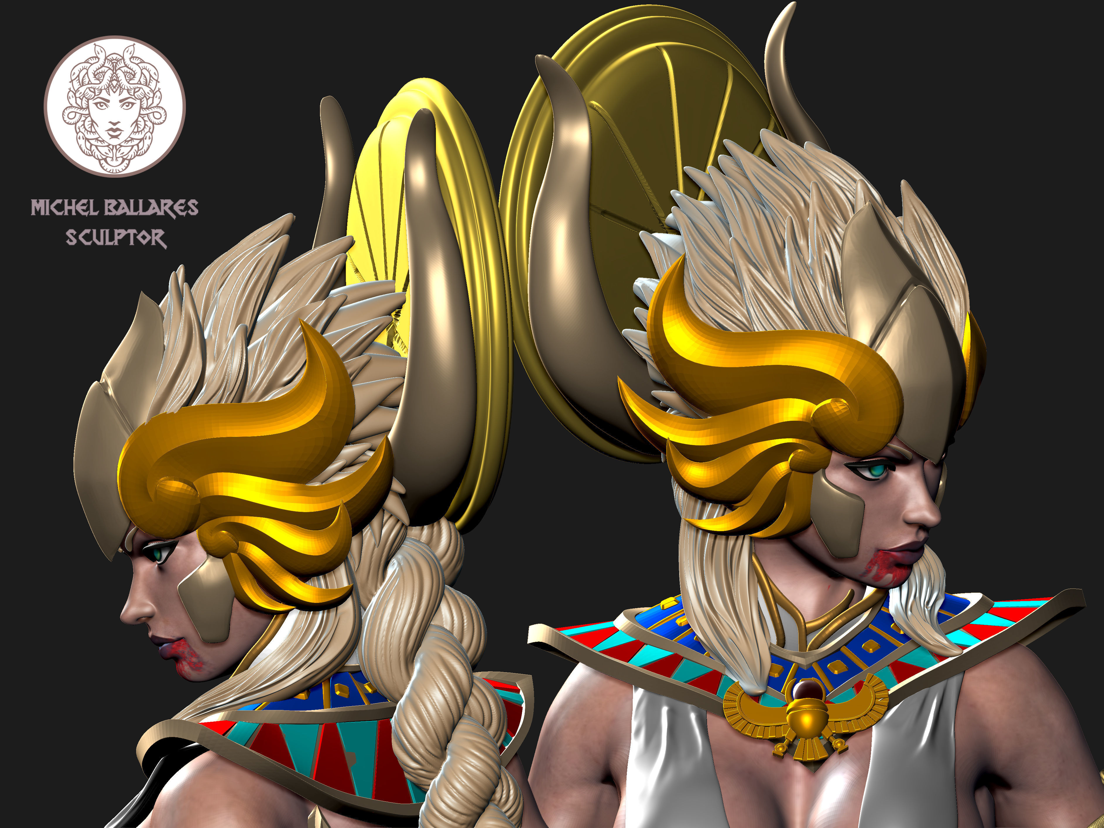 Sekmet Bust by Creative Geek MB 3D print model_2