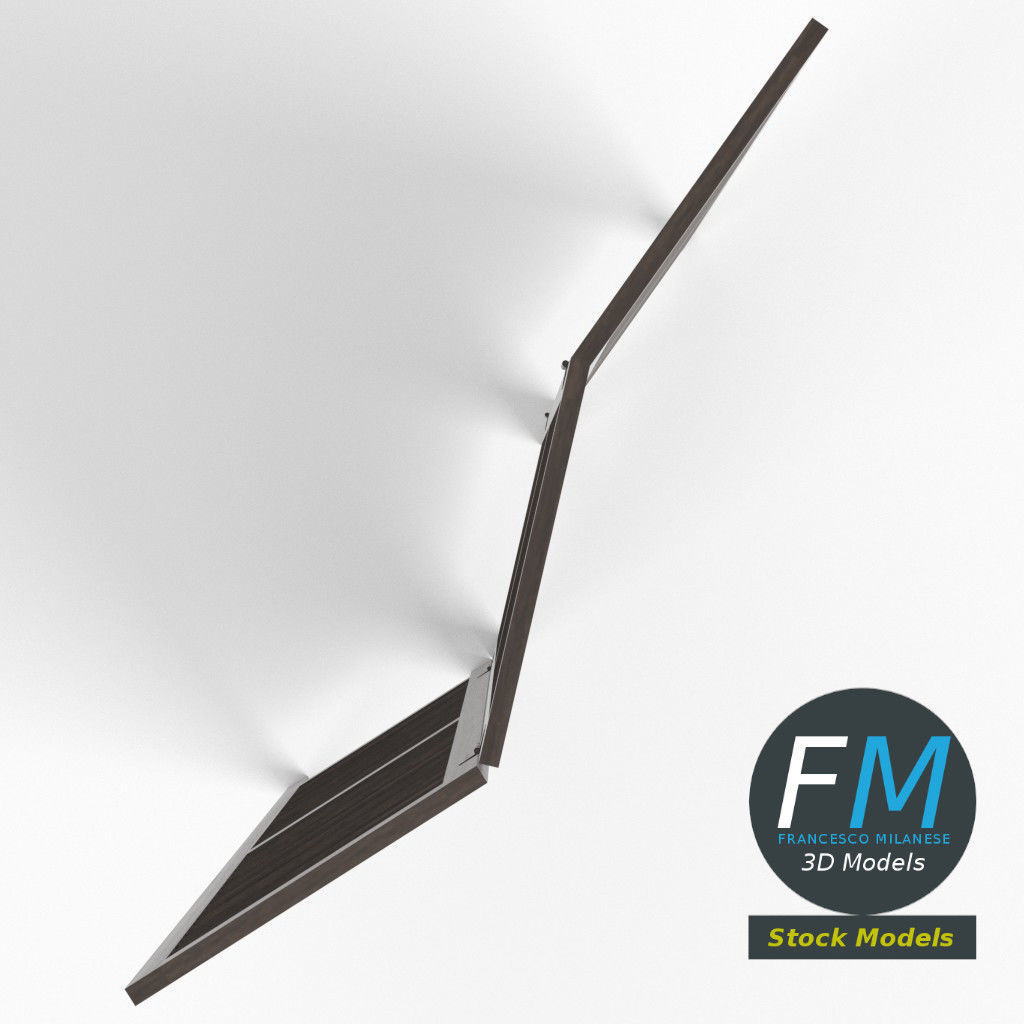 Wood room panel divider 3D model_6