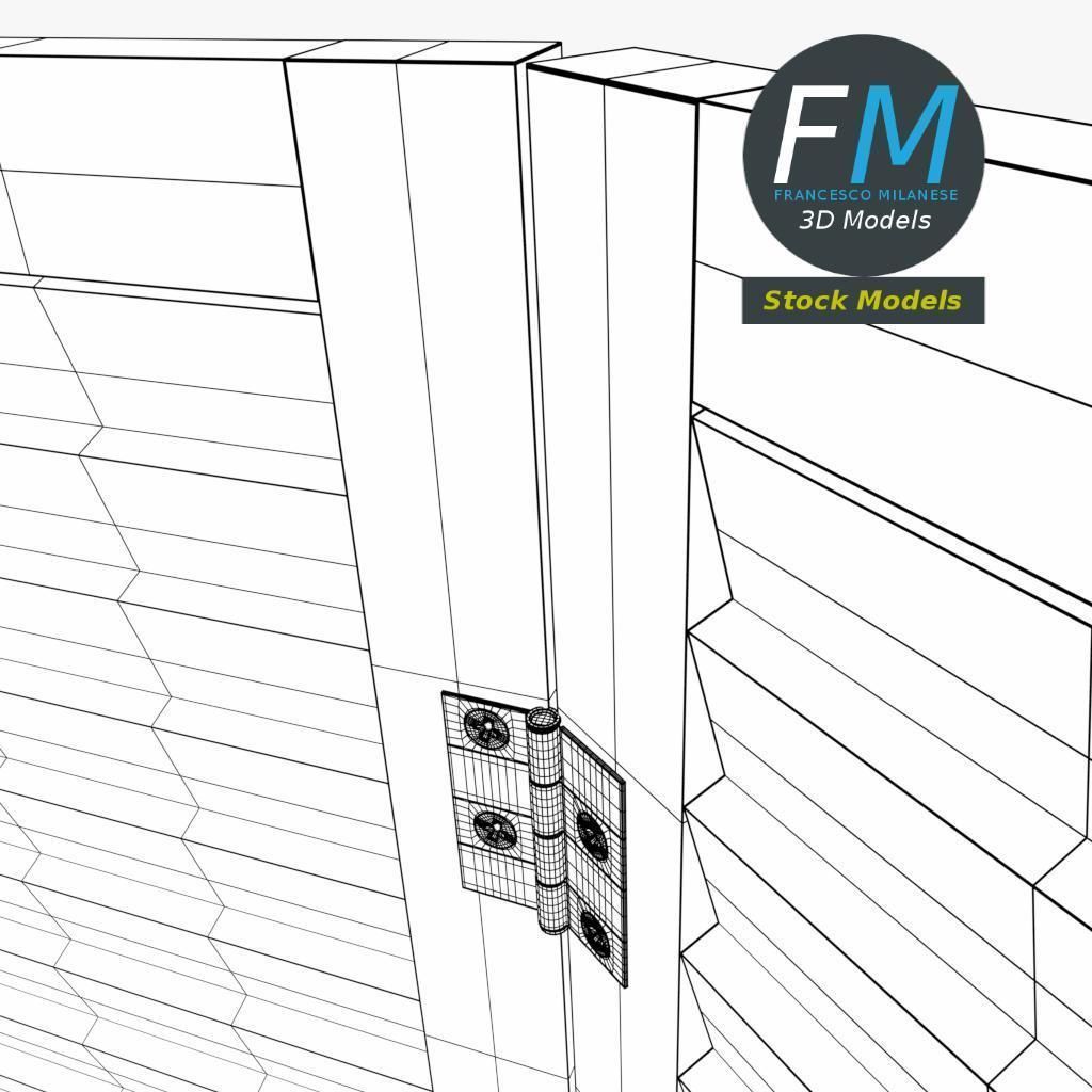 Wood room panel divider 3D model_8