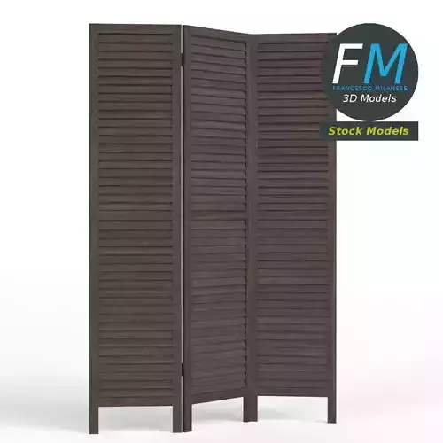 Wood room panel divider 3D model