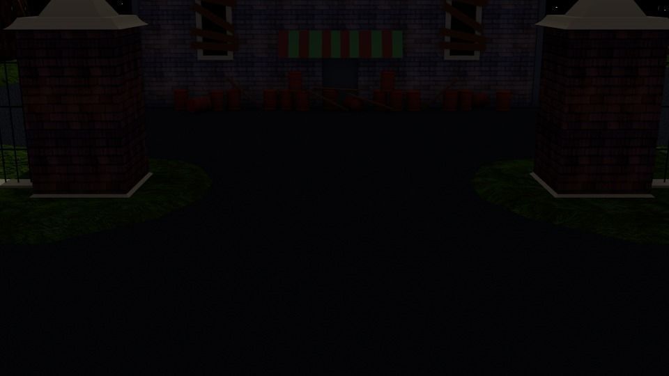 Abandoned building on cliff-side scene Low-poly 3D model_3