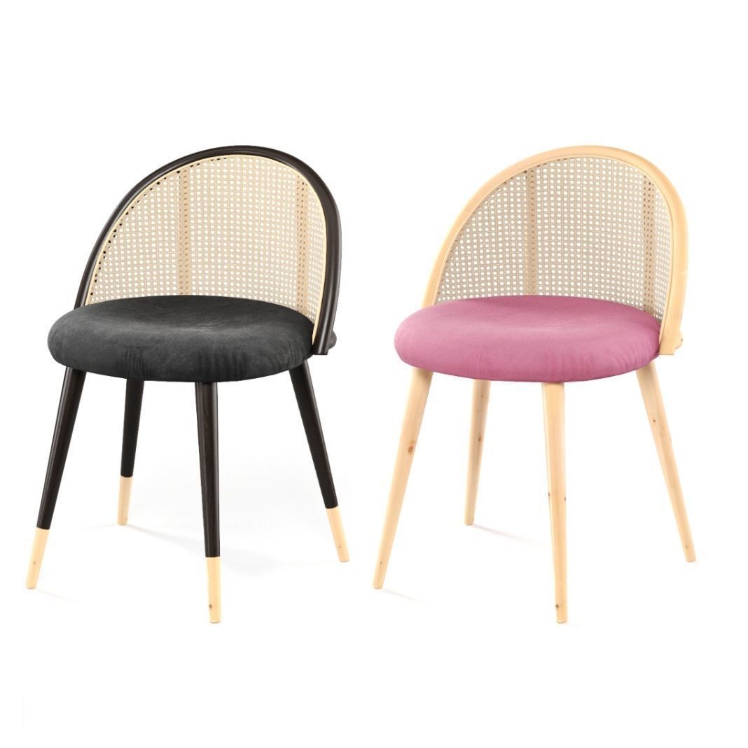 Dining Set 2- By Rattan Chair In 4 Color 3D model_3