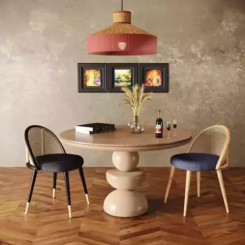 Dining Set 2- By Rattan Chair In 4 Color