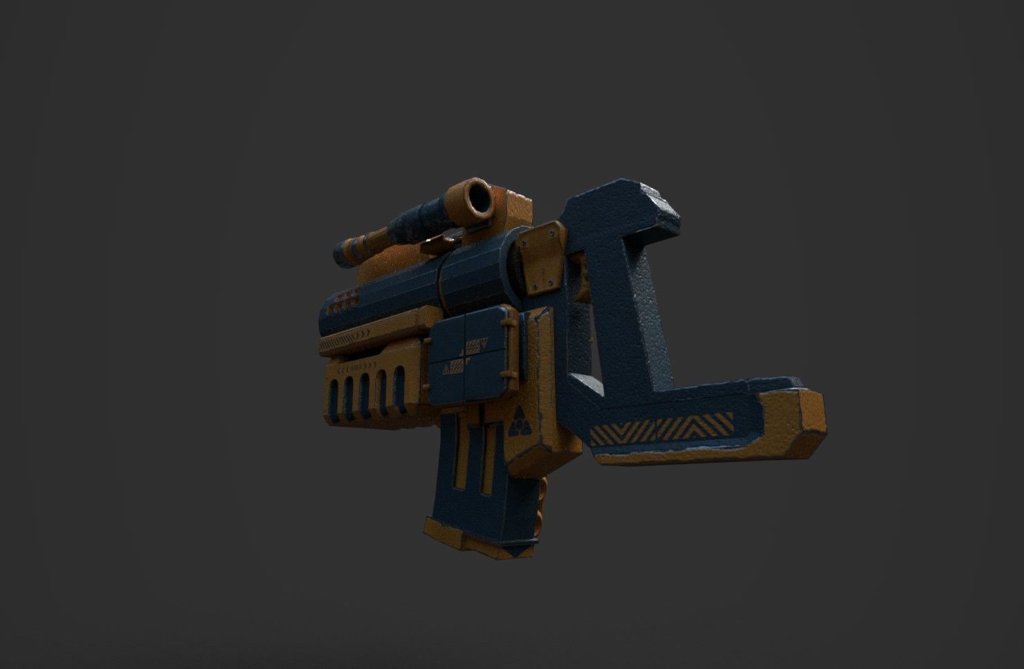 FUTURISTIC SYFY MACHINE GUN Low-poly 3D model_4
