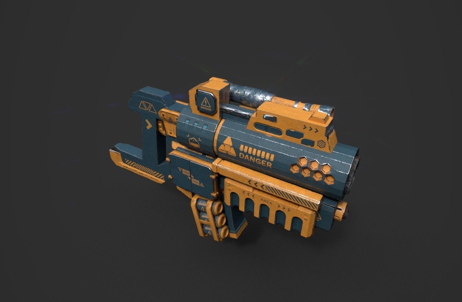 FUTURISTIC SYFY MACHINE GUN Low-poly 3D model_7