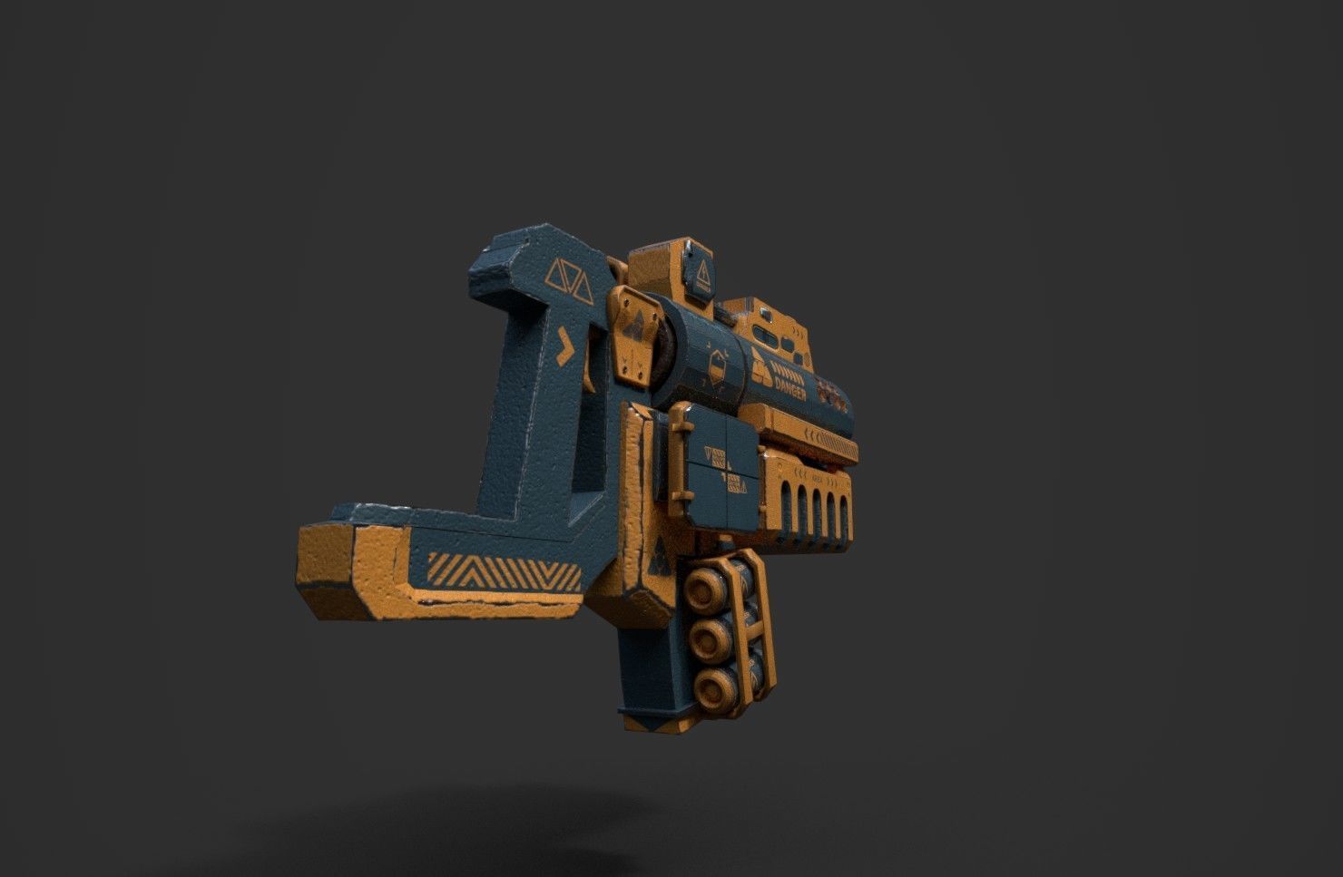 FUTURISTIC SYFY MACHINE GUN Low-poly 3D model_3