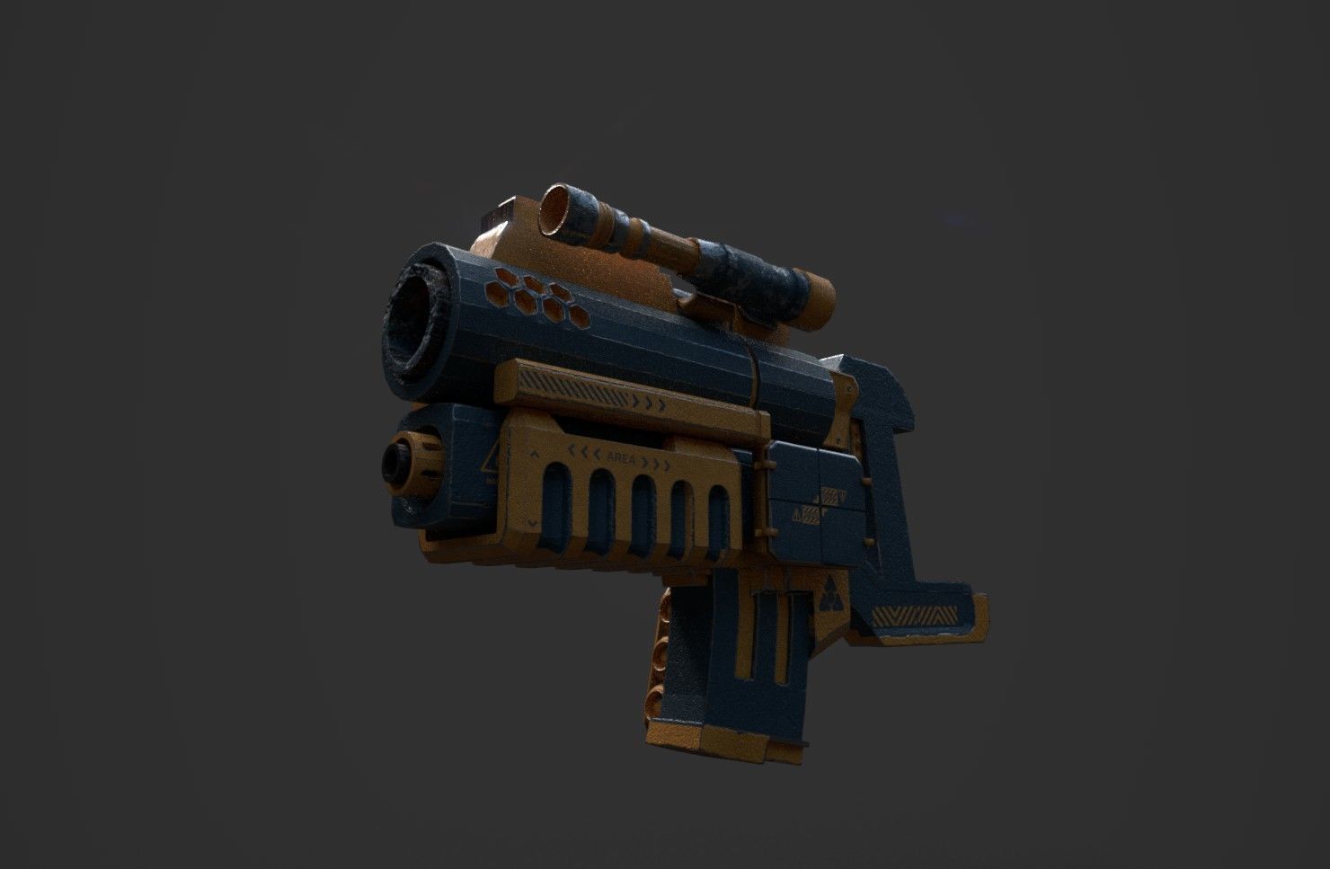 FUTURISTIC SYFY MACHINE GUN Low-poly 3D model_5