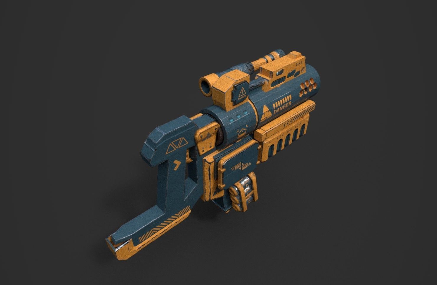 FUTURISTIC SYFY MACHINE GUN Low-poly 3D model_8