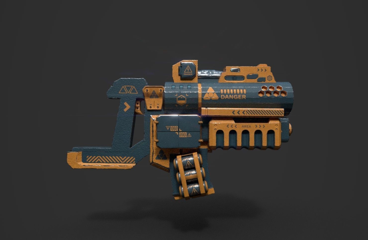 FUTURISTIC SYFY MACHINE GUN Low-poly 3D model_2