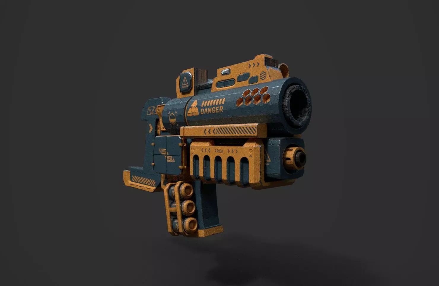 FUTURISTIC SYFY MACHINE GUN Low-poly 3D model_0