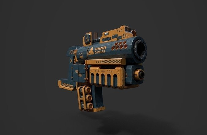 FUTURISTIC SYFY MACHINE GUN Low-poly 3D model