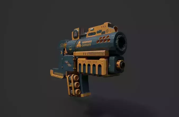 FUTURISTIC SYFY MACHINE GUN Low-poly 3D model