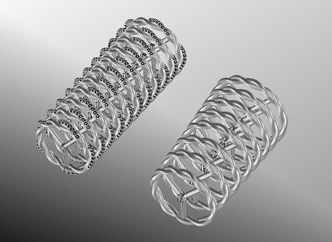 Braided Twisted Wedding Band Ring Series Wedding Bands 3D model