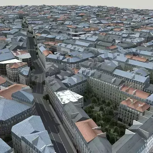 European Style City Low-poly 3D model 7
