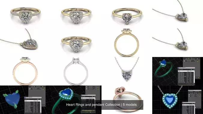 Heart Rings and pendant Collection 