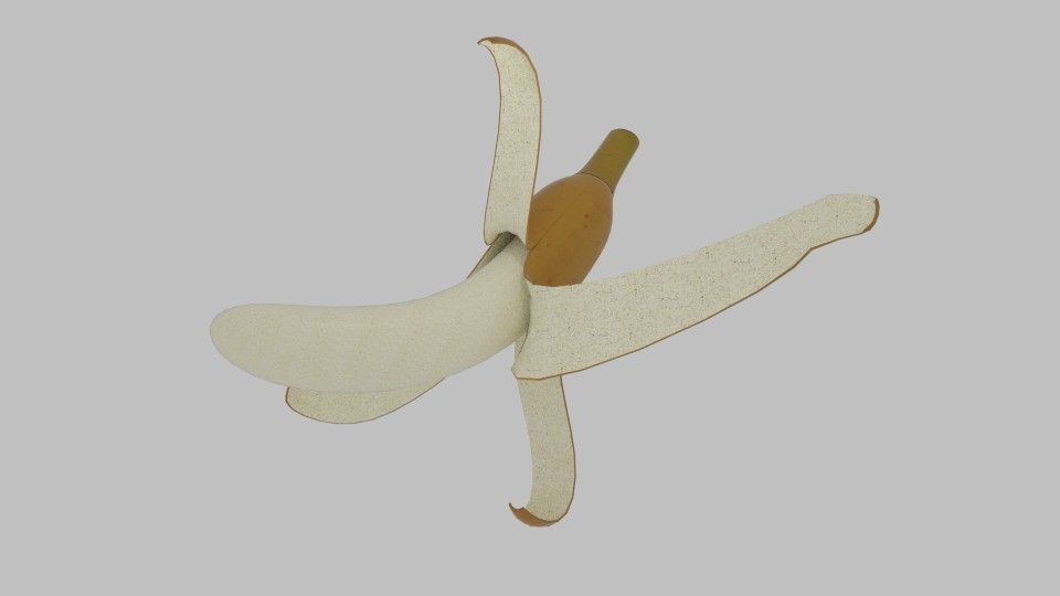 Banana Peel Low-poly 3D model_4
