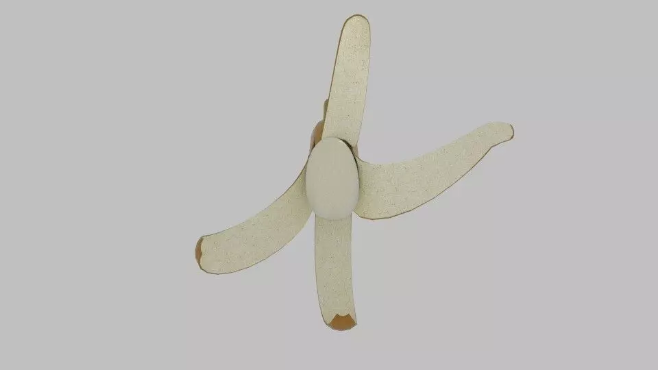 Banana Peel Low-poly 3D model_0