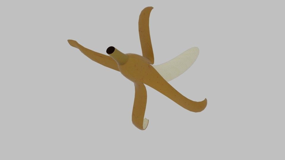 Banana Peel Low-poly 3D model_1