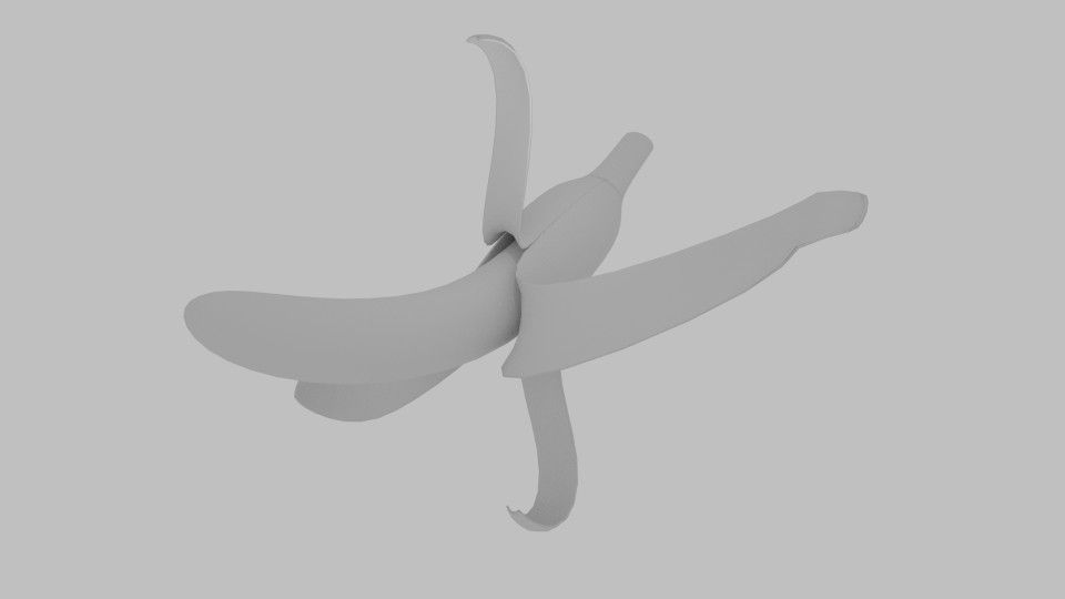 Banana Peel Low-poly 3D model_3