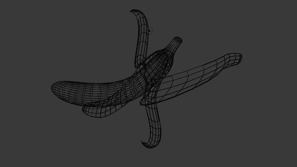 Banana Peel Low-poly 3D model_5