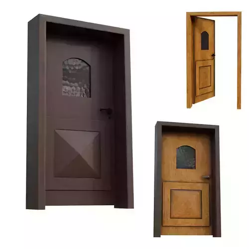 Door with Small Window many PBR Options Textures