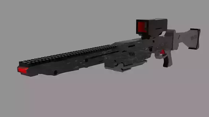 sci-fi gun Low-poly 3D model