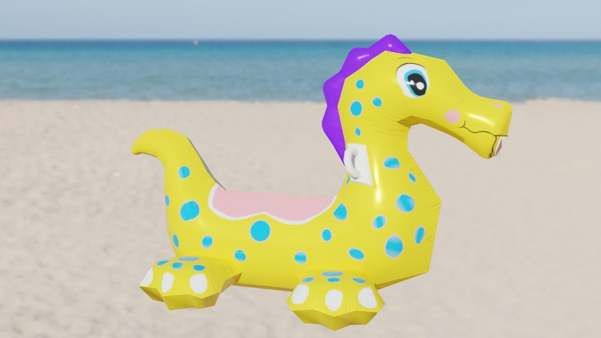 Dinosaur Inflatable Toy Low-poly 3D model_4