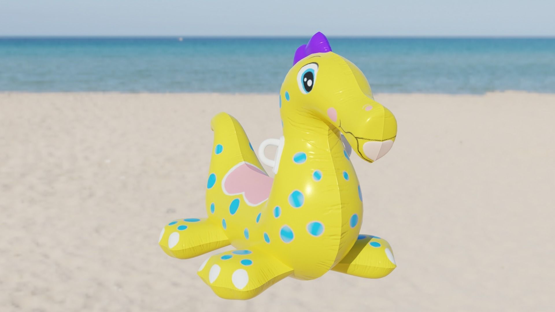 Dinosaur Inflatable Toy Low-poly 3D model_1