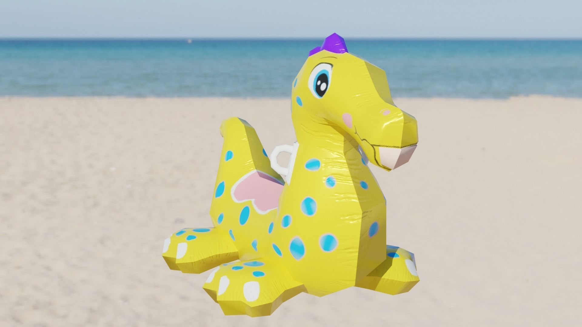 Dinosaur Inflatable Toy Low-poly 3D model_5