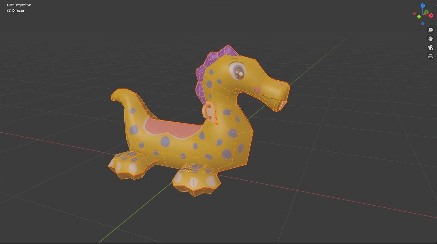 Dinosaur Inflatable Toy Low-poly 3D model_6
